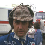 Carlos Pace, posing with deerstalker