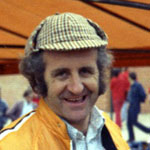 Denny Hulme, posing with deerstalker