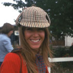 Helen Stewart, posing with deerstalker