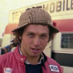 Jochen Mass, posing with deerstalker