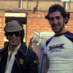 Mario Andretti, posing with deerstalker