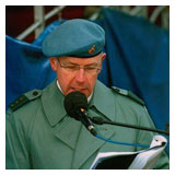Carlos as a commentator during a military parade