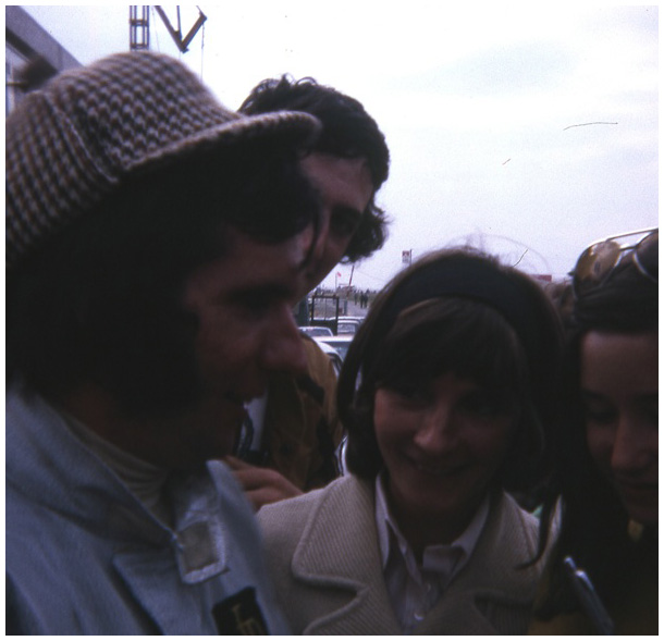 Emerson Fittipaldi, posing with deerstalker