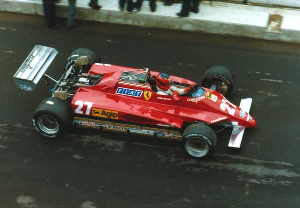 Gilles Villeneuve leaves the pit lane