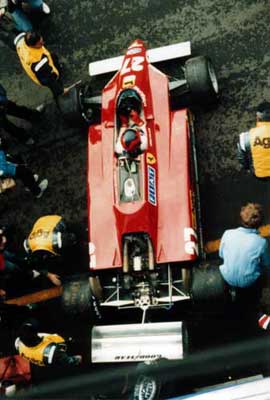 Gilles Villeneuve prepares for his qualifying lap-6