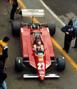 Gilles Villeneuve prepares for his qualifying lap-7