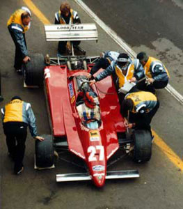Gilles Villeneuve prepares for his qualifying lap-8