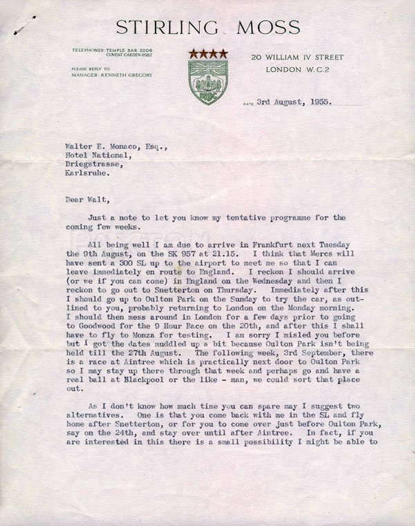 letter Sir Stirling Moss 12