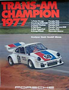 Porsche race poster TRANS AM 1977