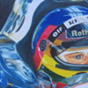 Jacques Villeneuve concentrates in his box on board his Williams F1